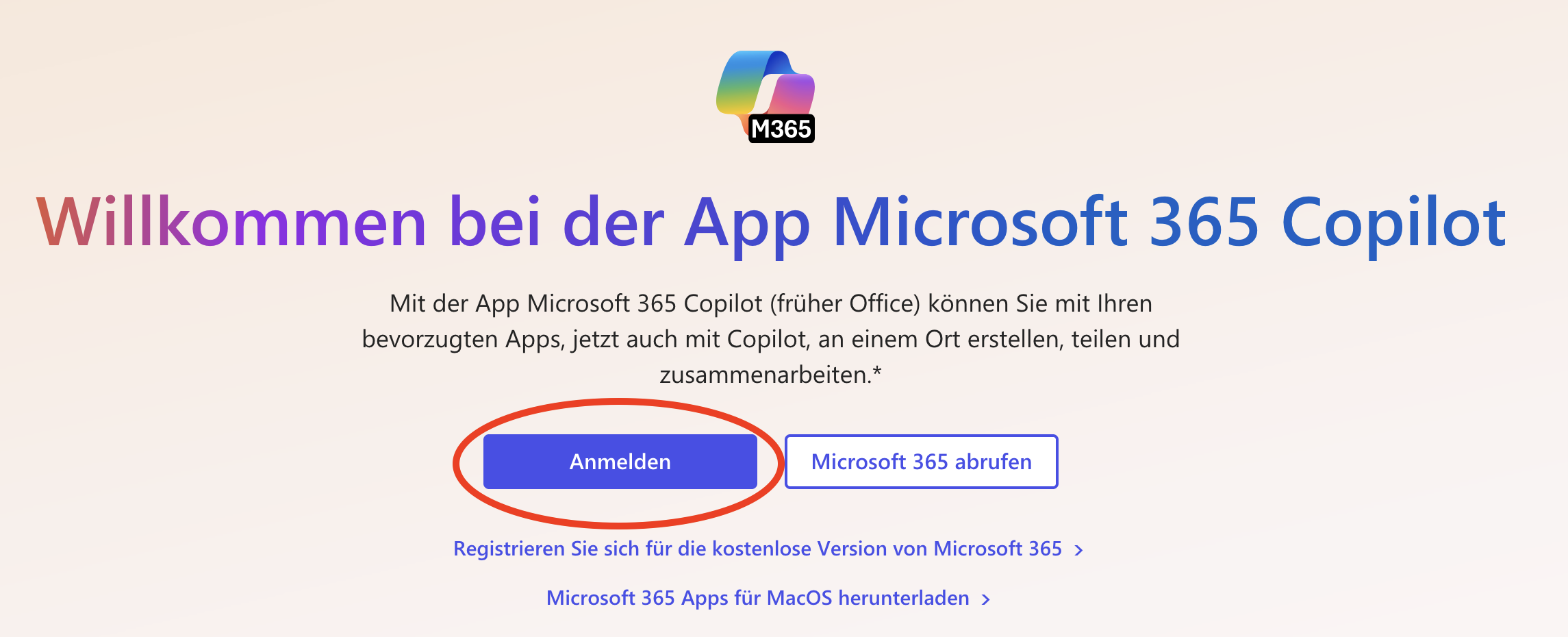 erstes Login