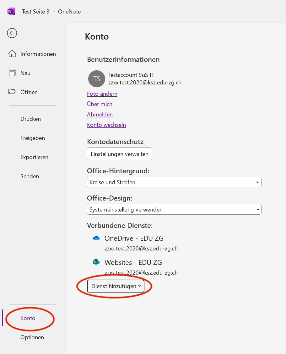 OneNote-Konto