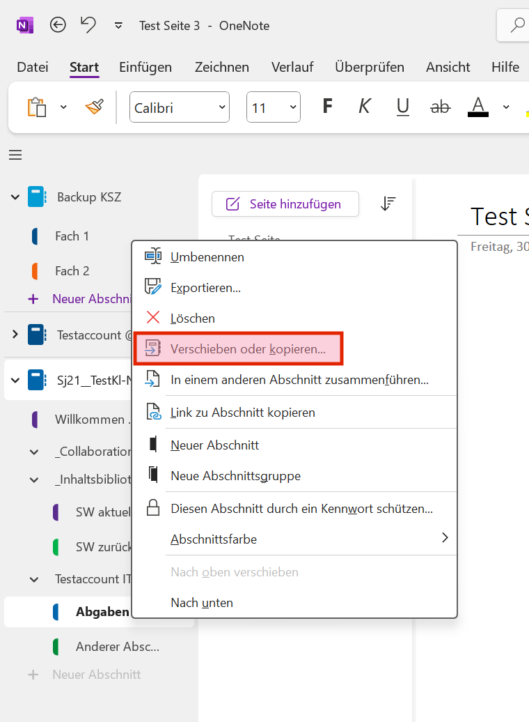 OneNote-Verschieben