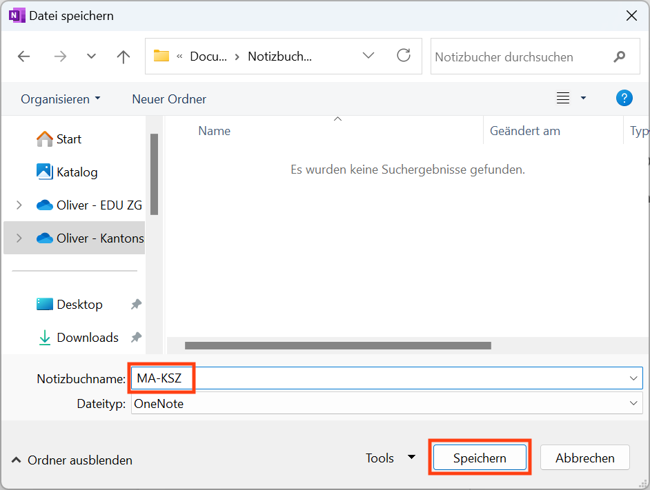 OneNote-Übersicht