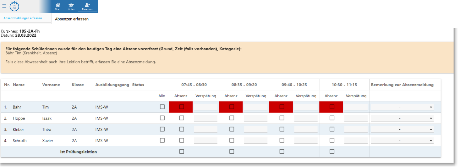 schulNetz - KSR - Help