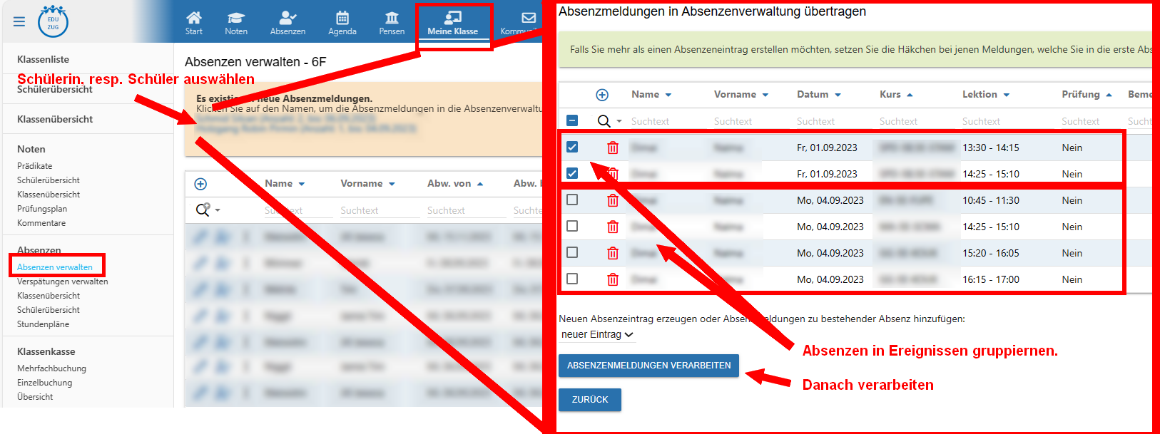 schulNetz - KSR - Help